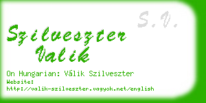 szilveszter valik business card